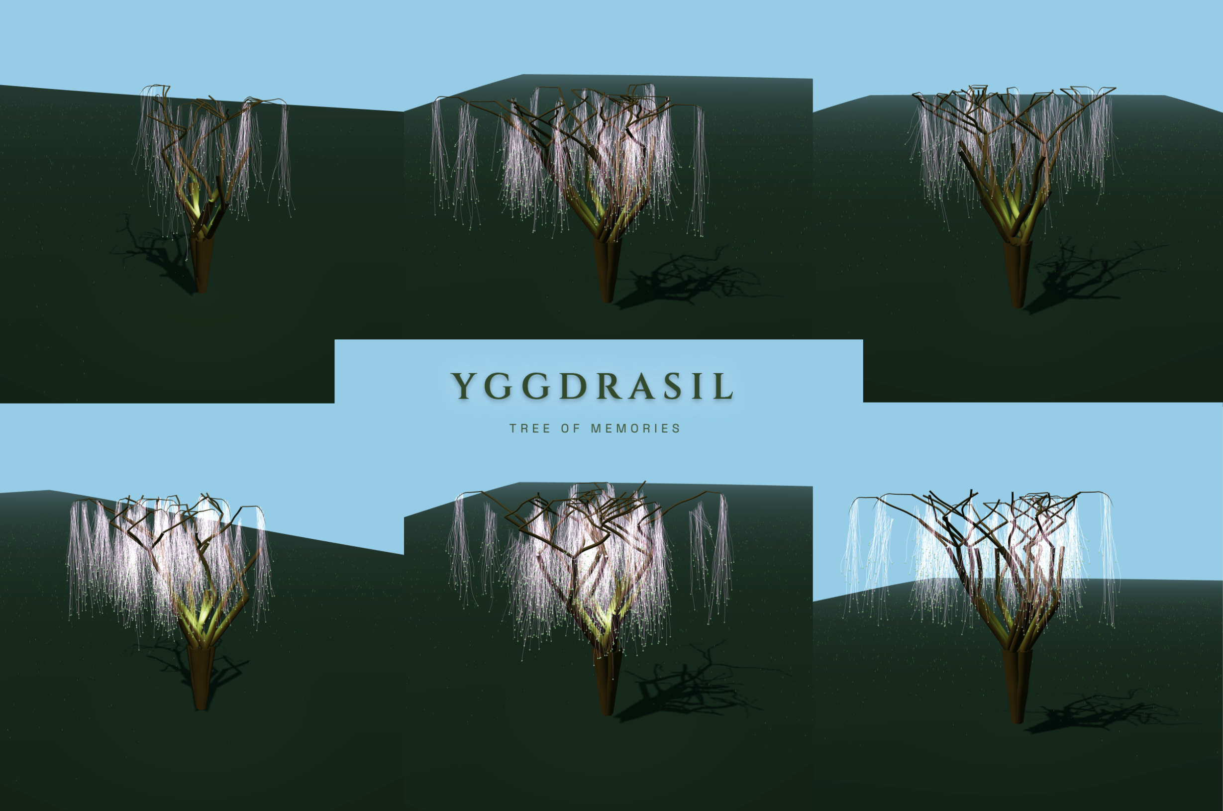 Yggdrasil benchmark trees across multiple users, showing how each user's tree topology differs based on their engagement data